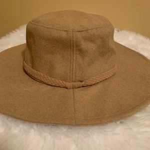 ASN ANTHROPOLOGIE women’s camel tan floppy Harper Hat with braided detai…